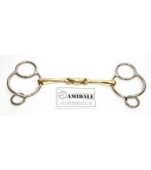 AMIDALE LOOSE RING SNAFFLE TONGUE SAVER CURVED ANGLED MOUTHPIECE HORSE BIT BNWT 