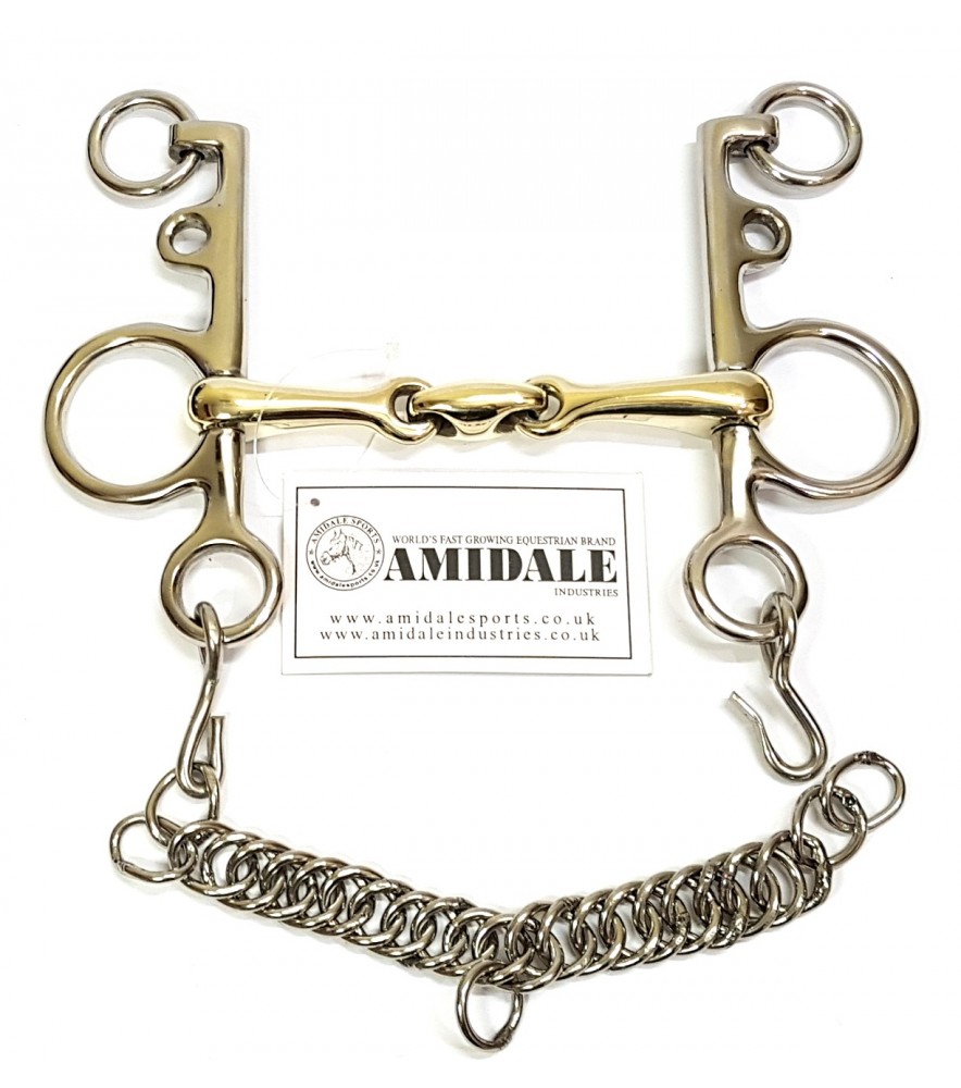 AMIDALE HORSE BIT MOUTHING/BREAKING BIT with PLAYERS KEYS S/S BNWT 5.00 INCHES 