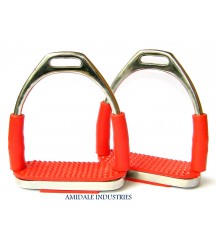 Flexi Stirrups Polished Red Treads