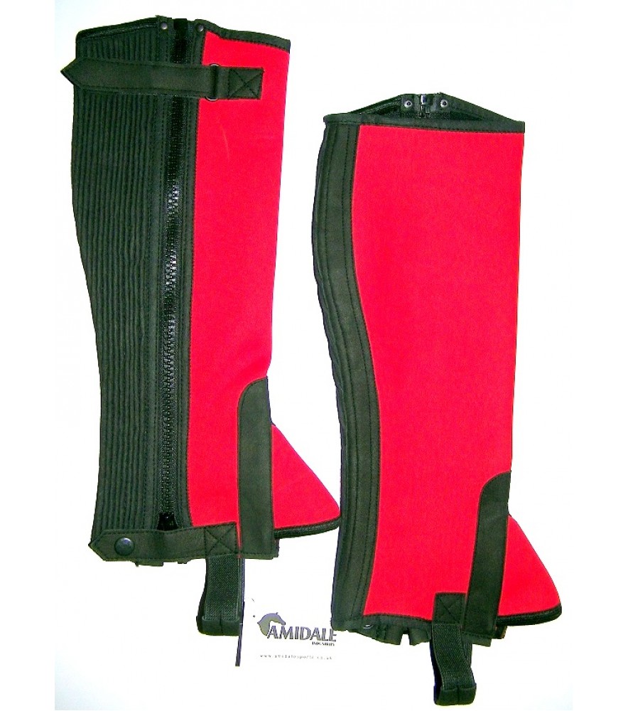  Neoprene Chaps Velcro Red-2 
