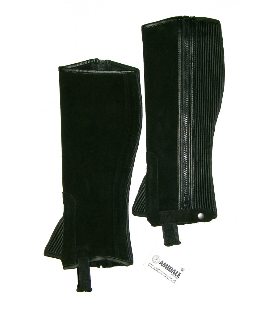 Suede Leather Chaps Black 
