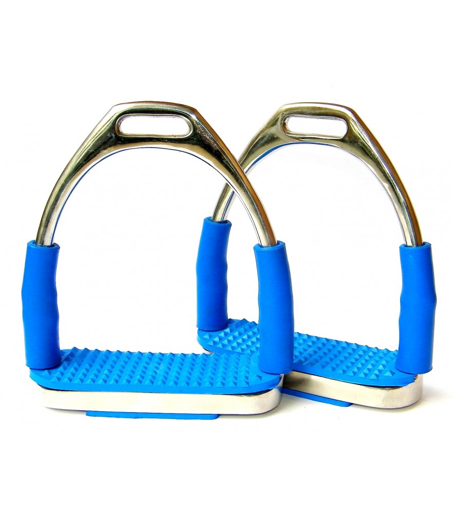 Flexi Stirrups Polished Blue Treads 