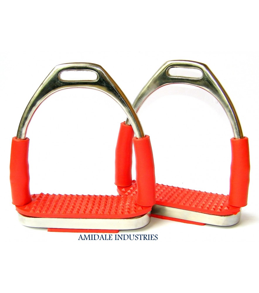 Flexi Stirrups Polished Red Treads 